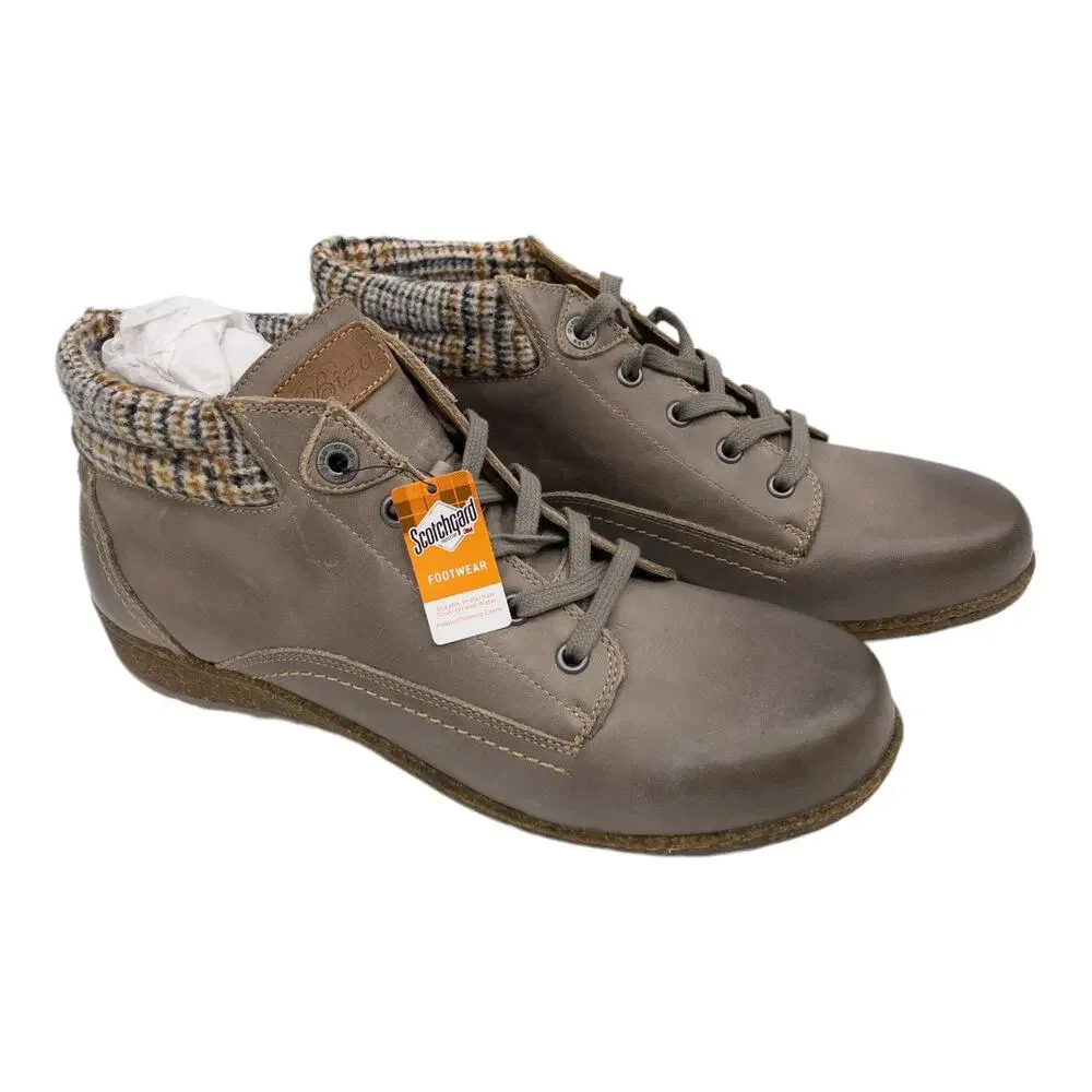 BIZA Hailey Leather Lace Up Hiking Ankle Boots 42 Women's Size 11 Gray Brown